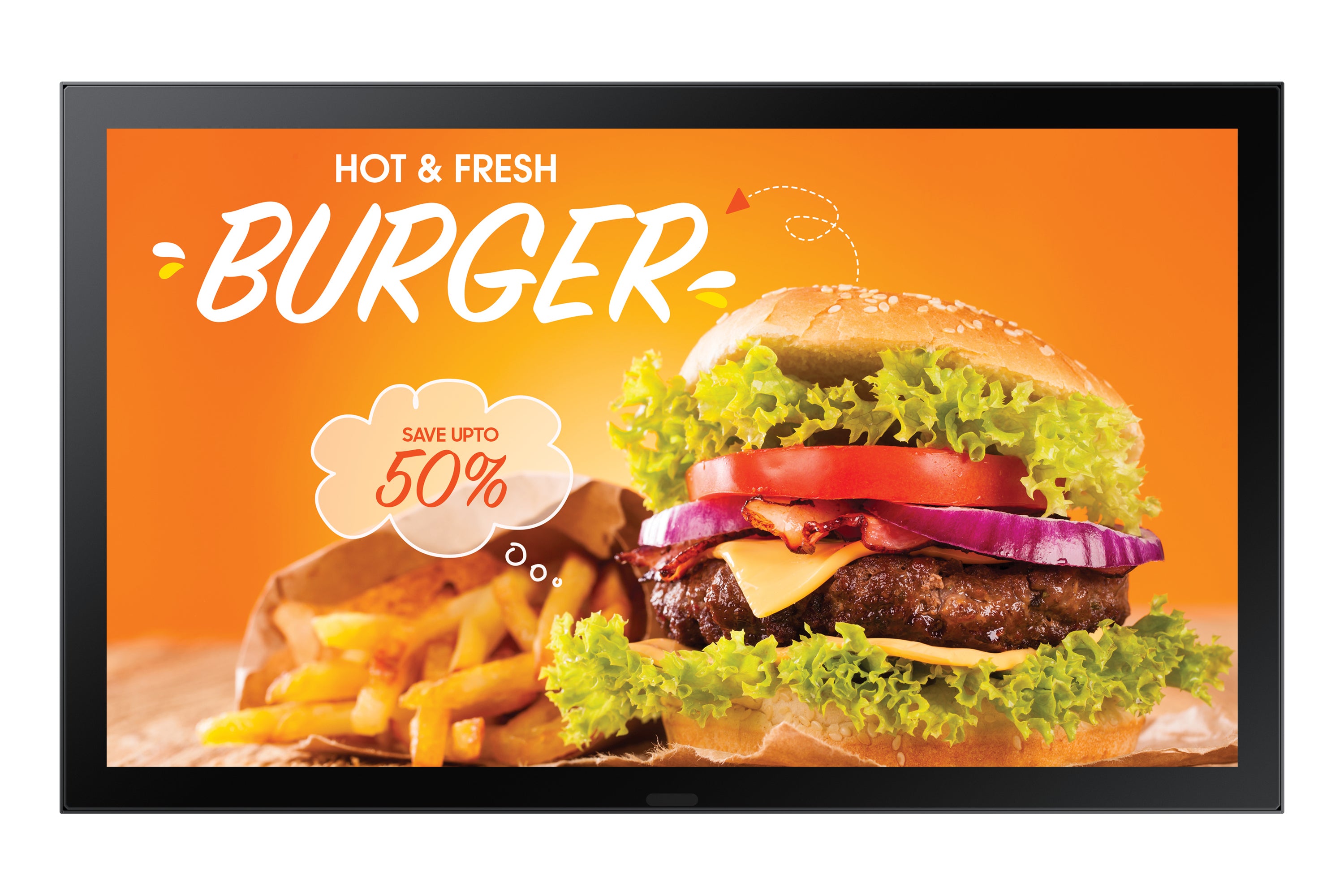 Samsung OH24B – Public Display, 24", IPS, 1500 cd/m², 24/7, Tizen 6.5, VESA 100 × 100, Schwarz