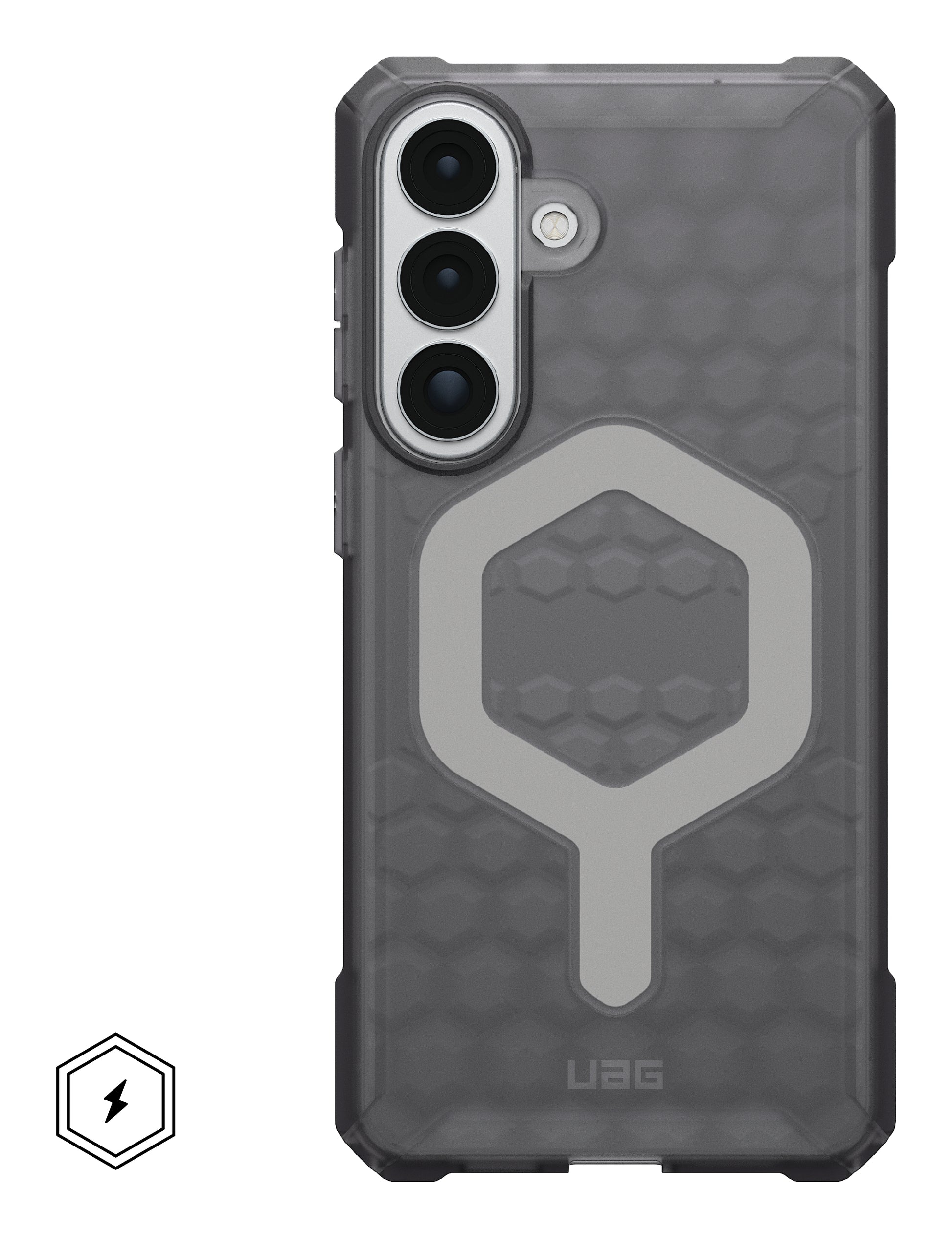 Urban Armor Gear UAG Essential Armor Backcover – für Samsung Galaxy S26+, MagSafe, PC, Asche