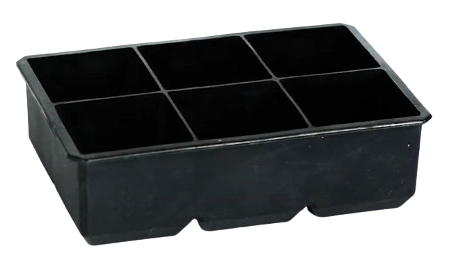 Relaxdays Eiswürfelform 16,5 × 11 × 5 cm, Silikon, Schwarz, 6 Stk.