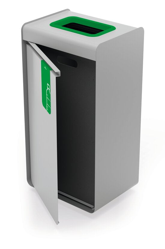 Durable Abfallcontainer – 55 l – Metall, Kunststoff, Grün, Grau – B × H × T 420 × 830 × 330 mm – TÜV