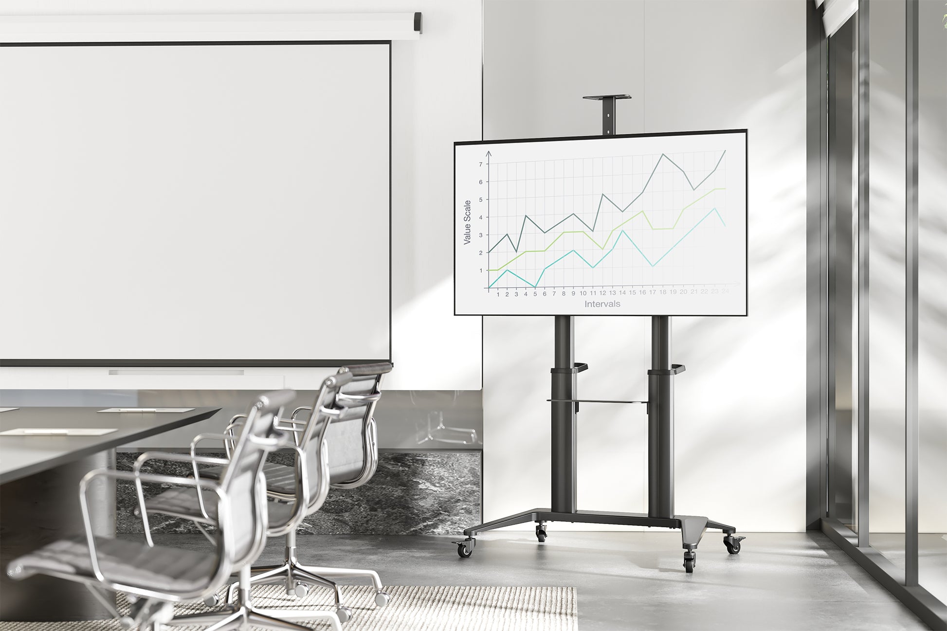 Digitus Trolley für 70–120", bis 140 kg, schwarz