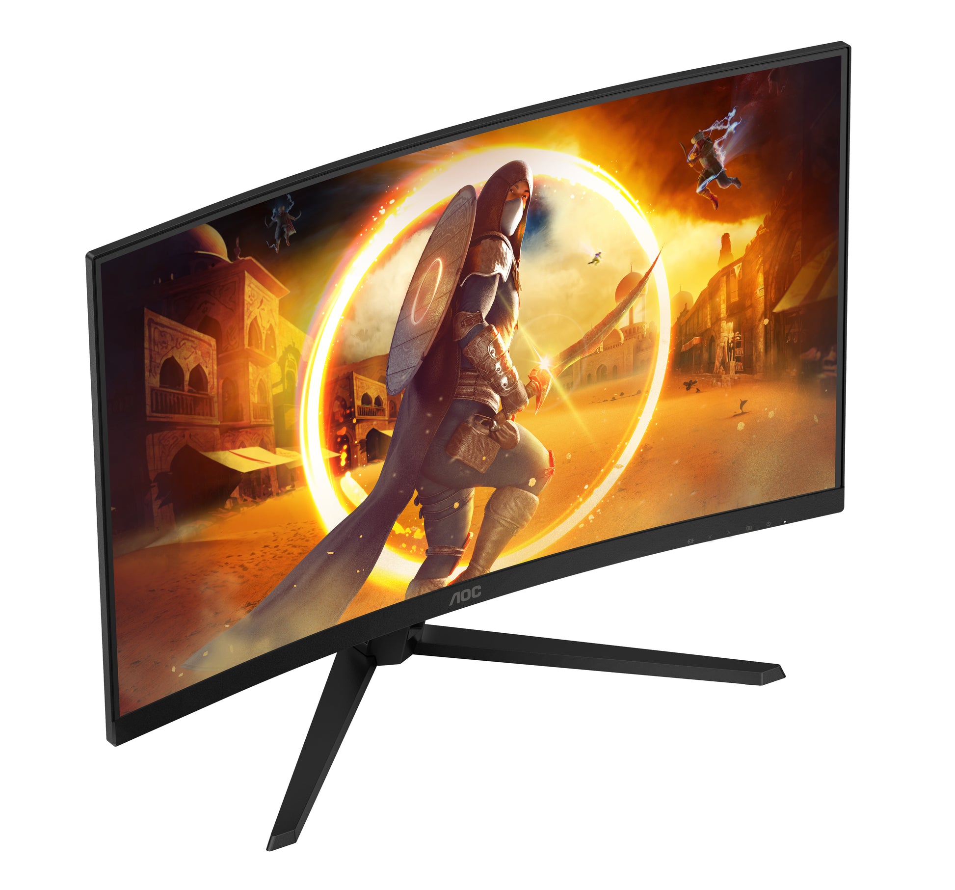AOC CQ32G4VE – Monitor, 32", VA, 180 Hz, 300 cd/m², Gebogen, Adaptive Sync, VESA 100 × 100, Schwarz