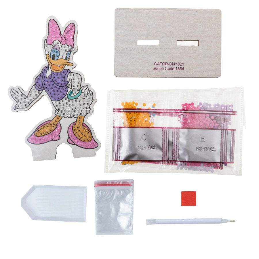 CRAFT Buddy Crystal Art Buddy – Diamond-Painting-Set Daisy Duck – 8 × 11 cm – ab 6 Jahren