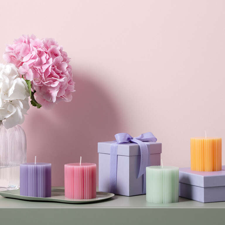 Villeroy & Boch Stumpenkerze – Ø 7,5 × 7,5 cm – lila
