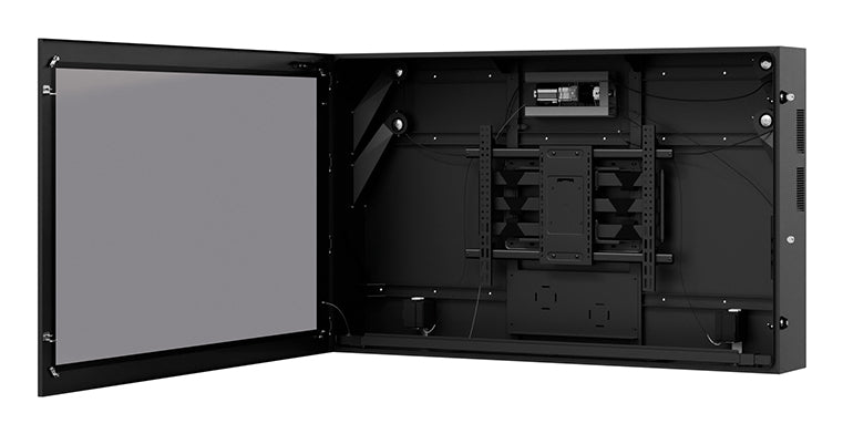 Hagor SOPW Display-Gehäuse – IP65 Frontschutz, 6,4 mm VSG-Sicherheitsglas – für 75" Displays – Schwarz