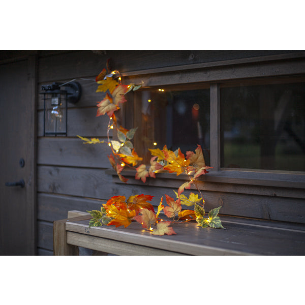Star Trading Lichterkette Autumn – Starterset, 1,8 m, Warmweiss, Orange, Batteriebetrieb, 3× AA, 30 LEDs