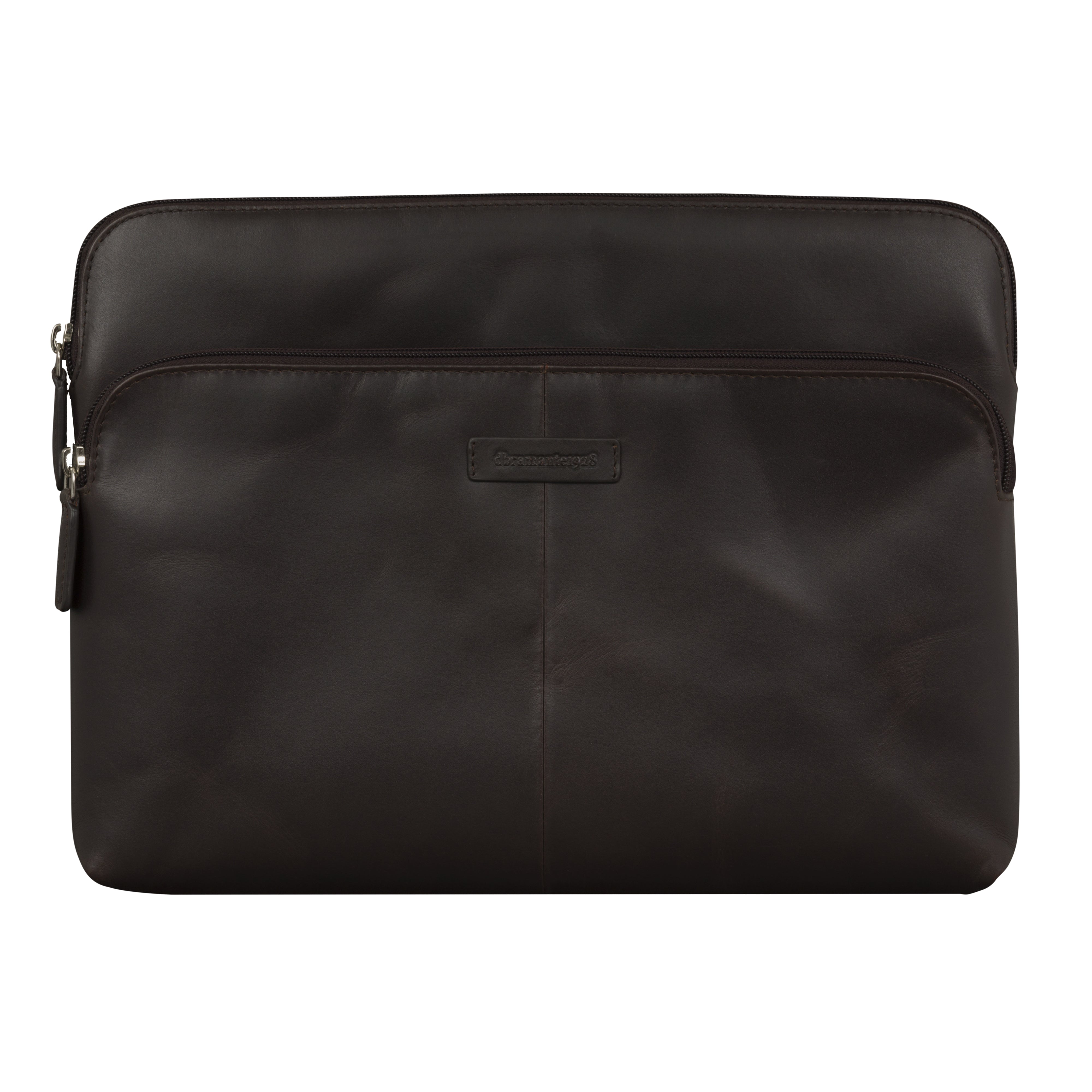 dbramante1928 Notebook-Schutzhülle für MacBook Pro/Air 13" – Vollnarbenleder, Reissverschluss – Schwarz