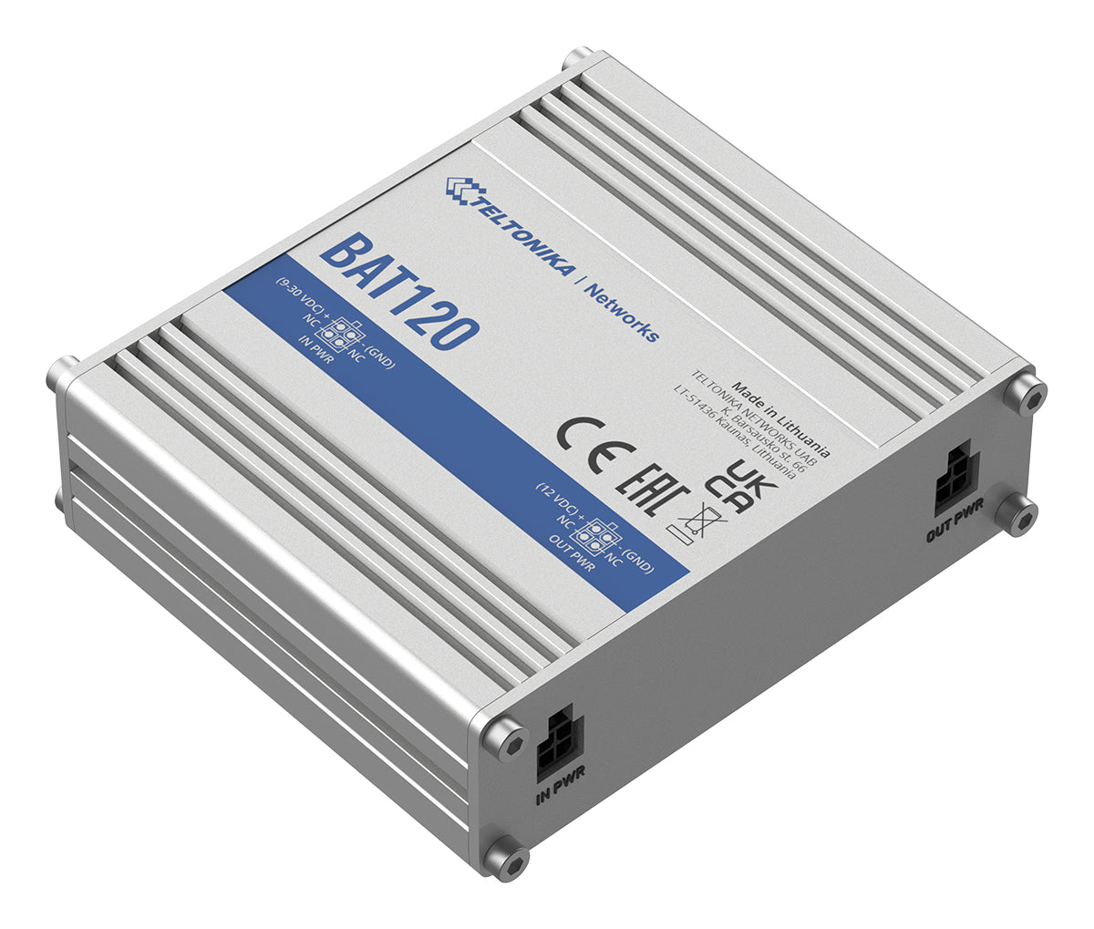 Teltonika BAT120 USV 22 W Line-Interaktiv – Kompakt – 4-polige DC-Ports×2 – für RUT2xx, RUT95x, RUT3xx und andere