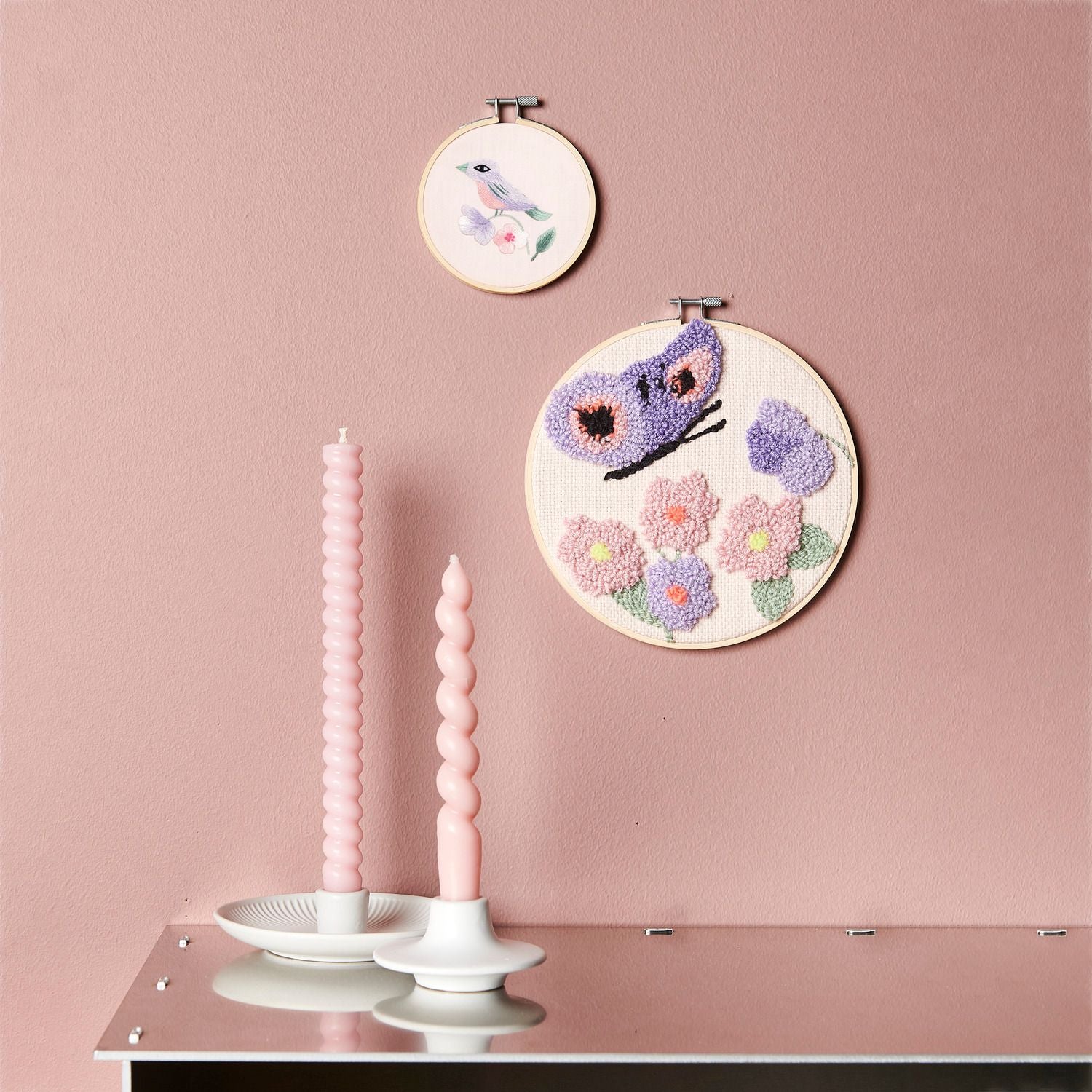 Rico Design Punch-Needle-Set – Schmetterling – Ø 20 cm – ab 6 Jahren