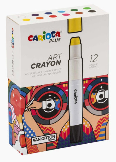 Carioca Art Crayon Plus Aquarellfarbstifte – 12 Farben, Karton