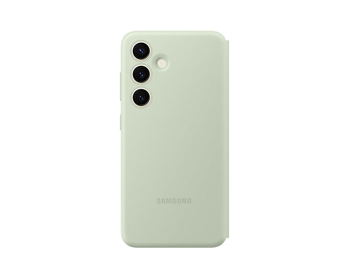 Samsung Smart View Wallethülle – für Samsung Galaxy S24, 1 Kartenfach, Grün, kratzresistent