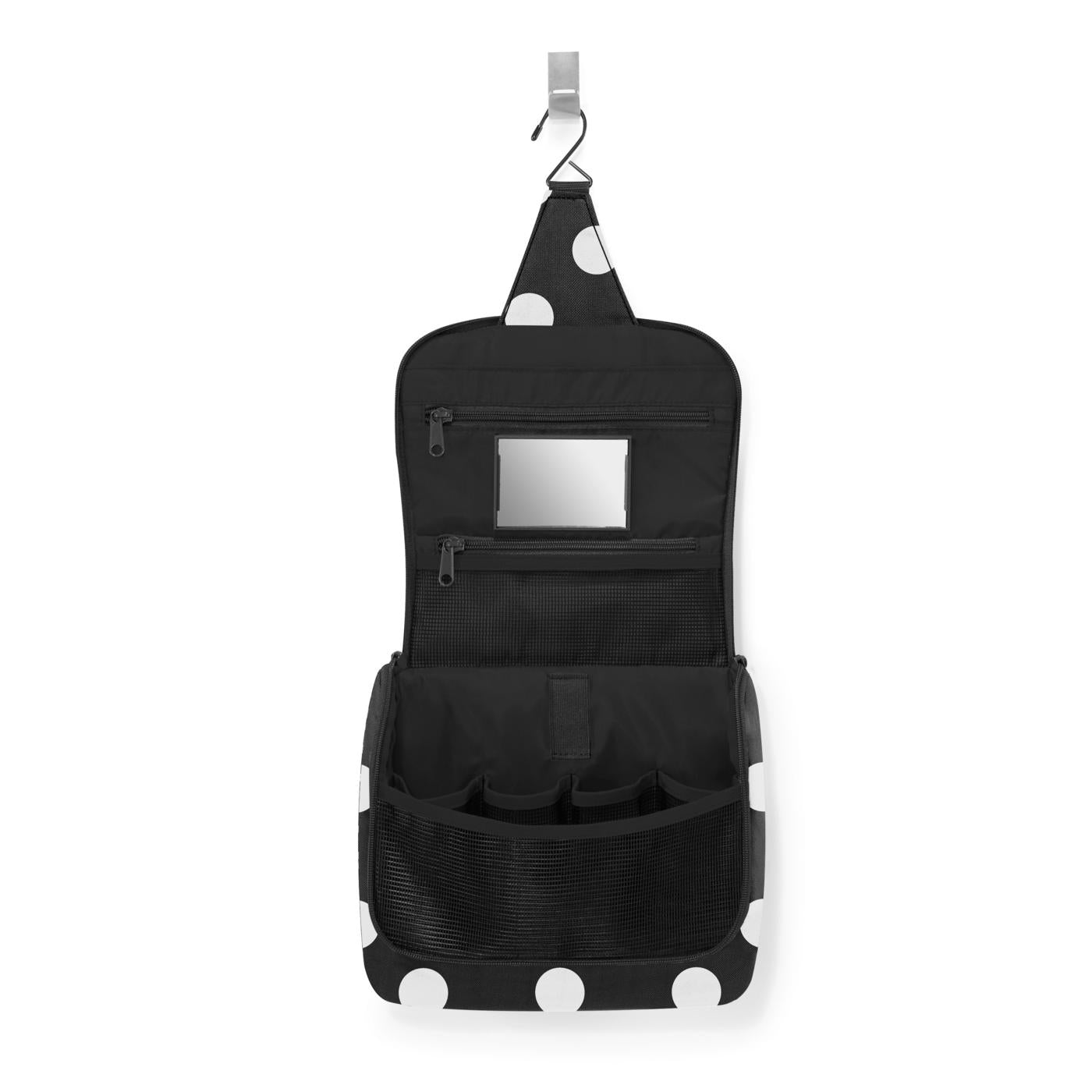 Reisenthel Kosmetiktasche Toiletbag – Wasserabweisend, Reissverschluss, Aufhänger – 3 l – Schwarz/Weiss