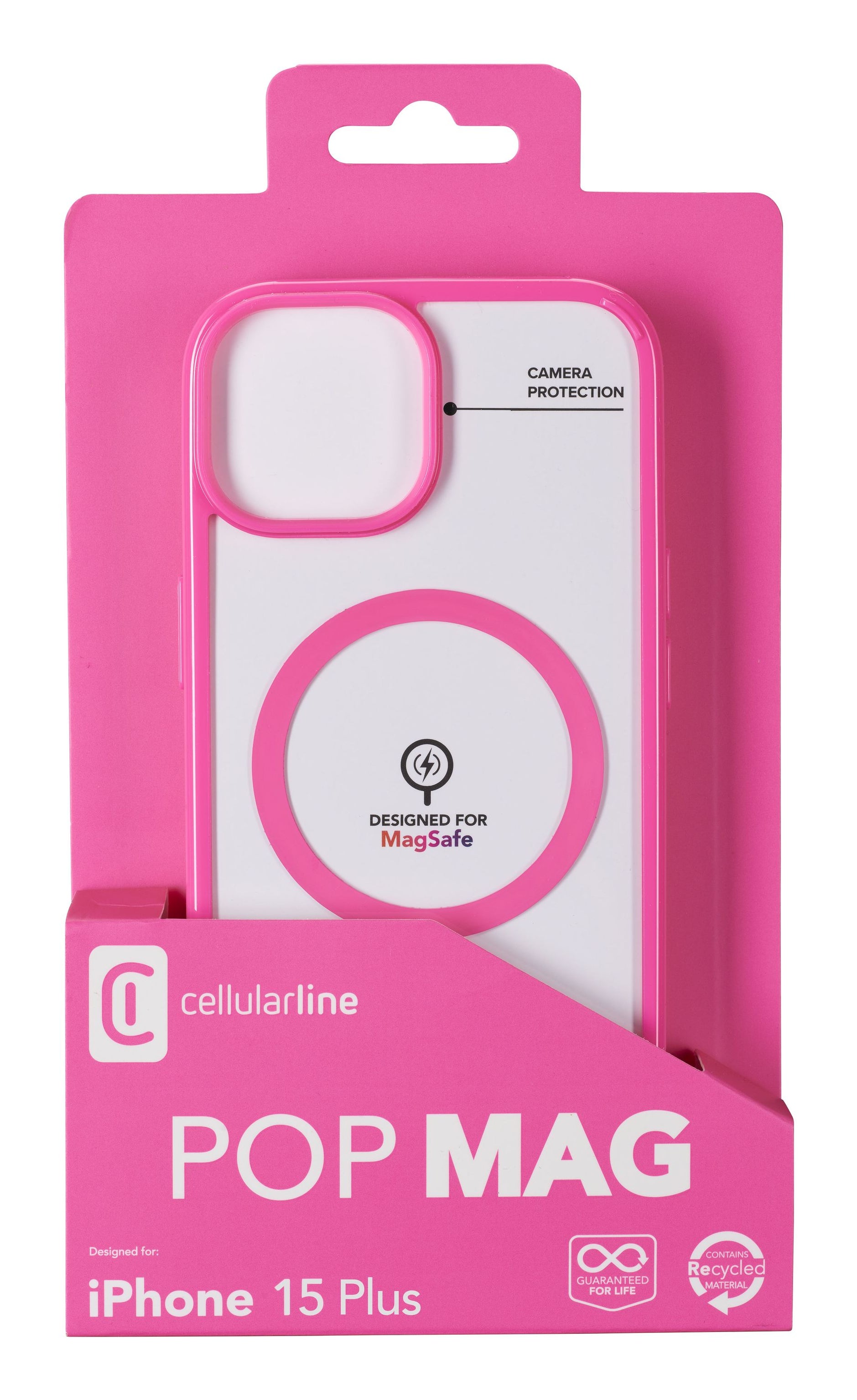 Cellularline Backcover – für Apple iPhone 15 Plus – fuchsia – MagSafe-kompatibel