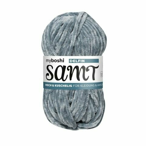 myBoshi Chenille Samt Garn Dunkelgrau – 100 g, 100 m, Nadel 6 mm, 100% Polyester, 1 Stk.