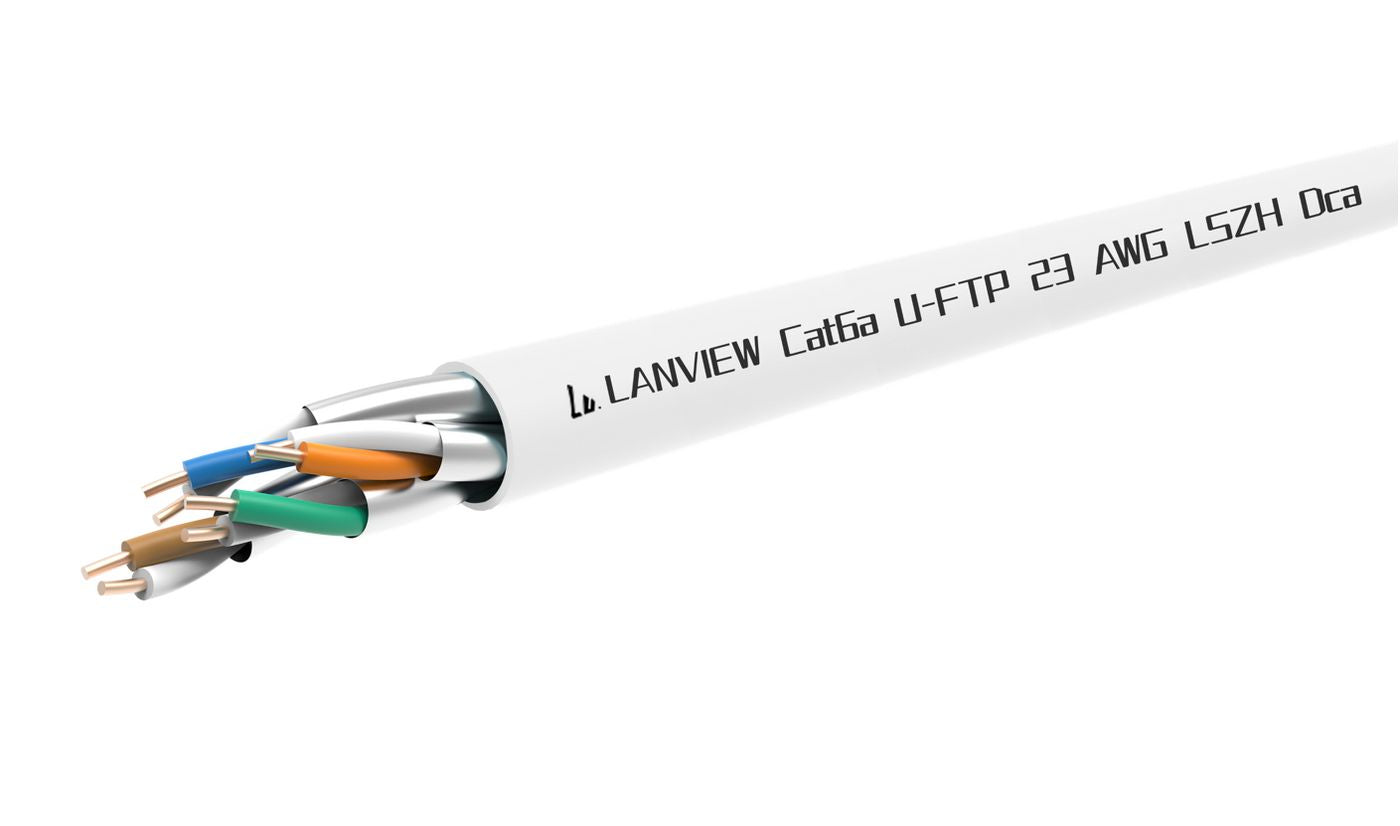 Lanview Cat6a U-FTP Netzwerkkabel – 305 m, weiss, LSZH