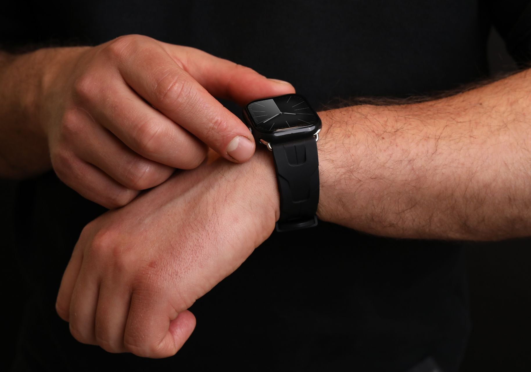 Vonmählen A. R. Exclusive Band – Silikon-Band, Schwarz, für Apple Watch 40/41/42 mm
