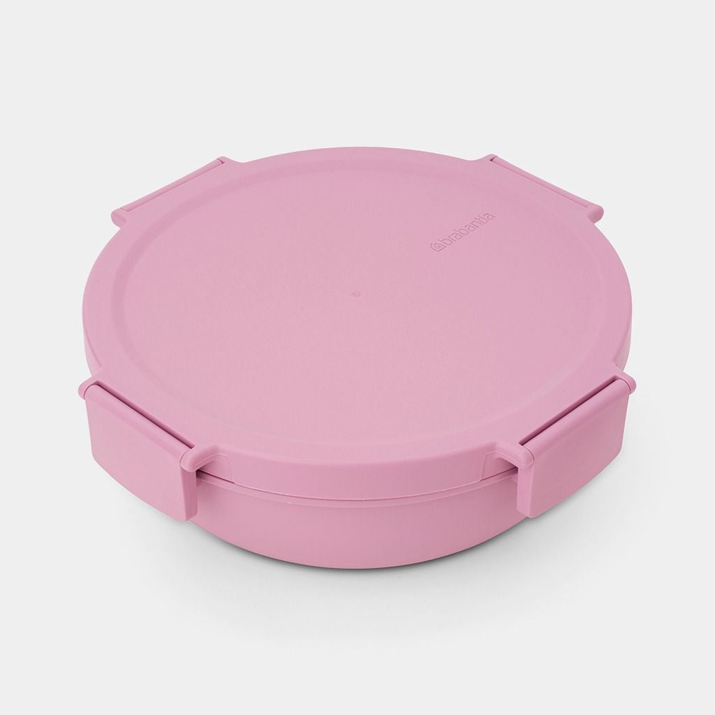 Brabantia Salatschüssel Make & Take – 1,3 l, Ø 21,5 cm, Kunststoff, Rosa, mit Deckel, spülmaschinenfest