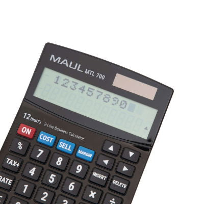 MAUL Tischrechner MTL 700 – 12-stellig – Solar/Batterie – Schwarz