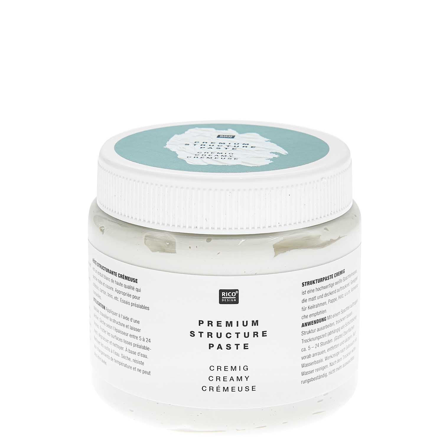 Rico Design ART Premium Strukturpaste – Weiss, matt, 3D-Effekt – 500 ml