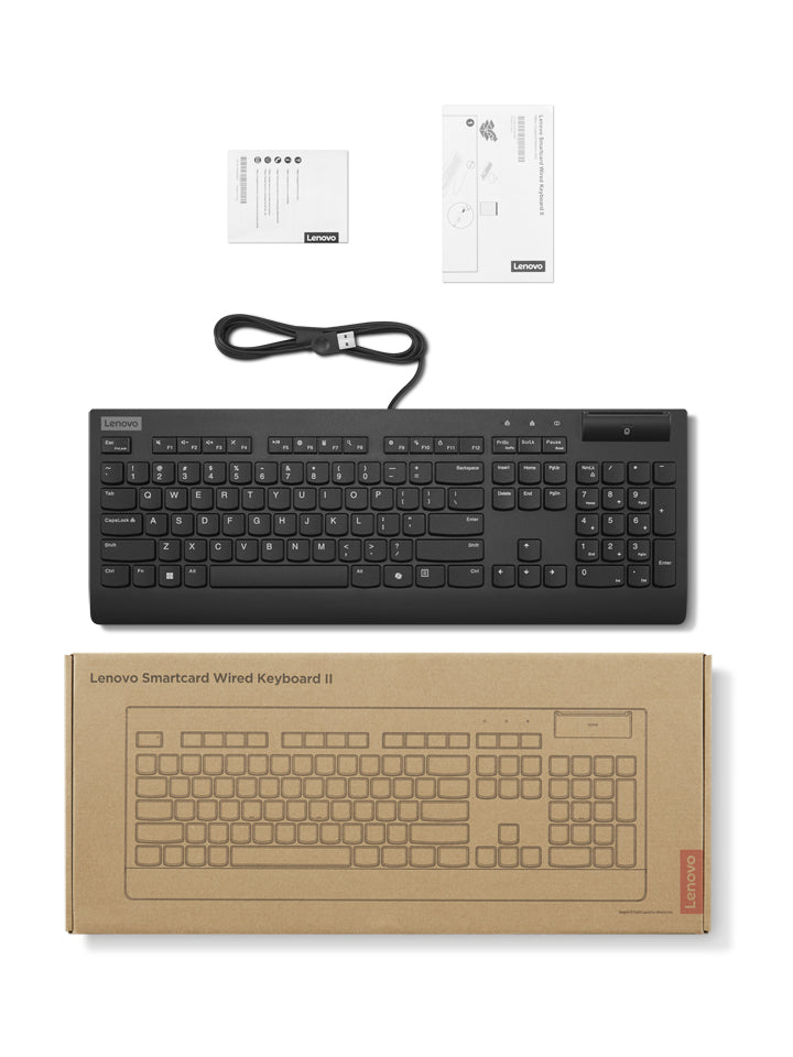 Lenovo Smartcard Wired II – Tastatur – kabelgebunden, USB – mit Smartcard-Leser – QWERTZ (DE) – schwarz