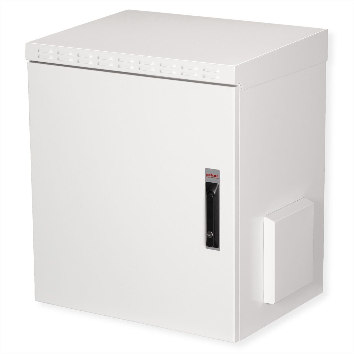 ROLINE Pro – 19" Wandverteiler 12U, IP55, abschliessbar, 600 × 450 × 713 mm, lichtgrau, Stahl