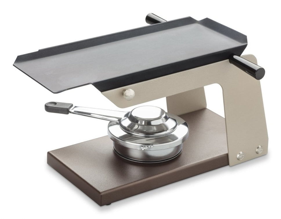 TTM Raclette Racly 100.021 – 2 Käsehälften, Aluminiumplatte – schwarz/braun