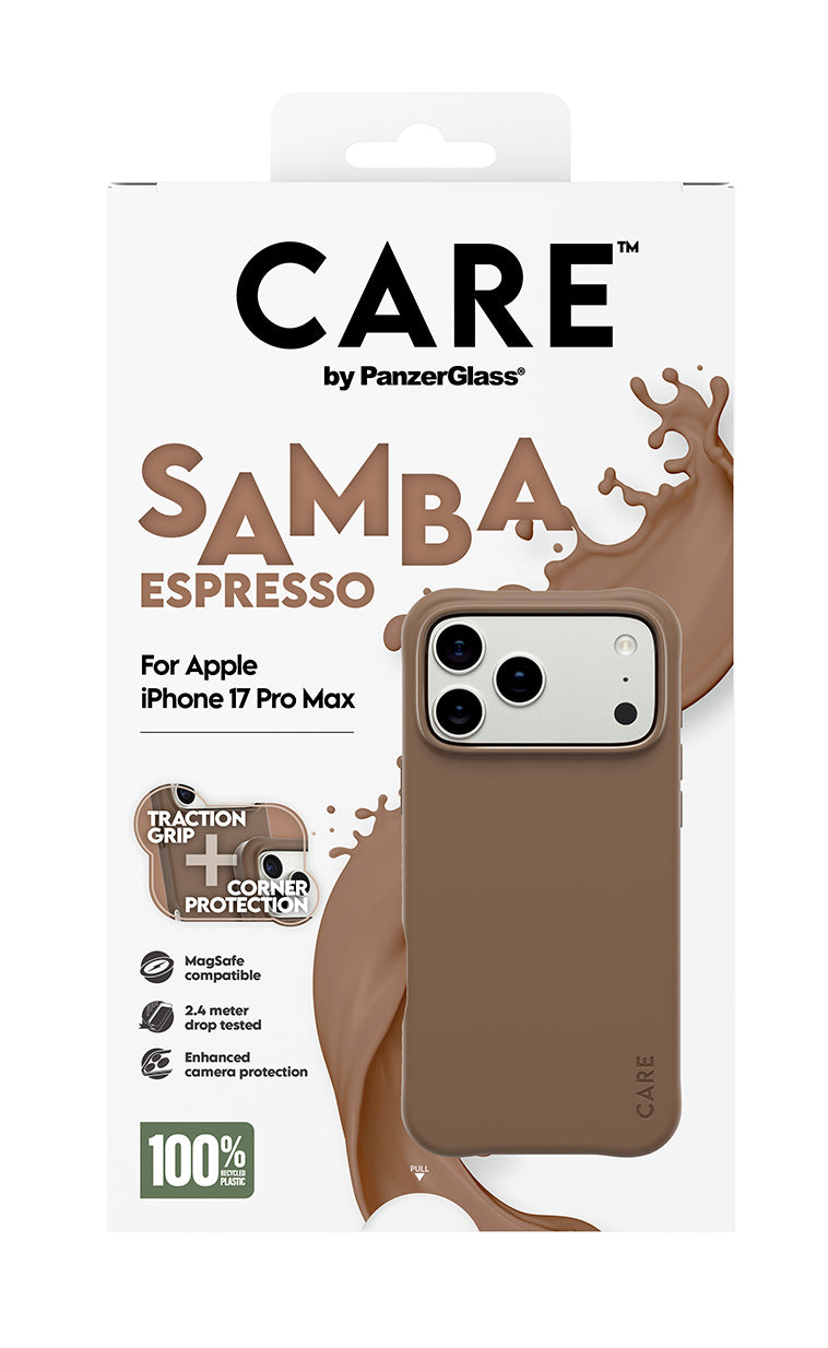 PanzerGlass Backcover CARE Samba – für Apple iPhone 17 Pro Max – Espresso – TPU, MagSafe-kompatibel