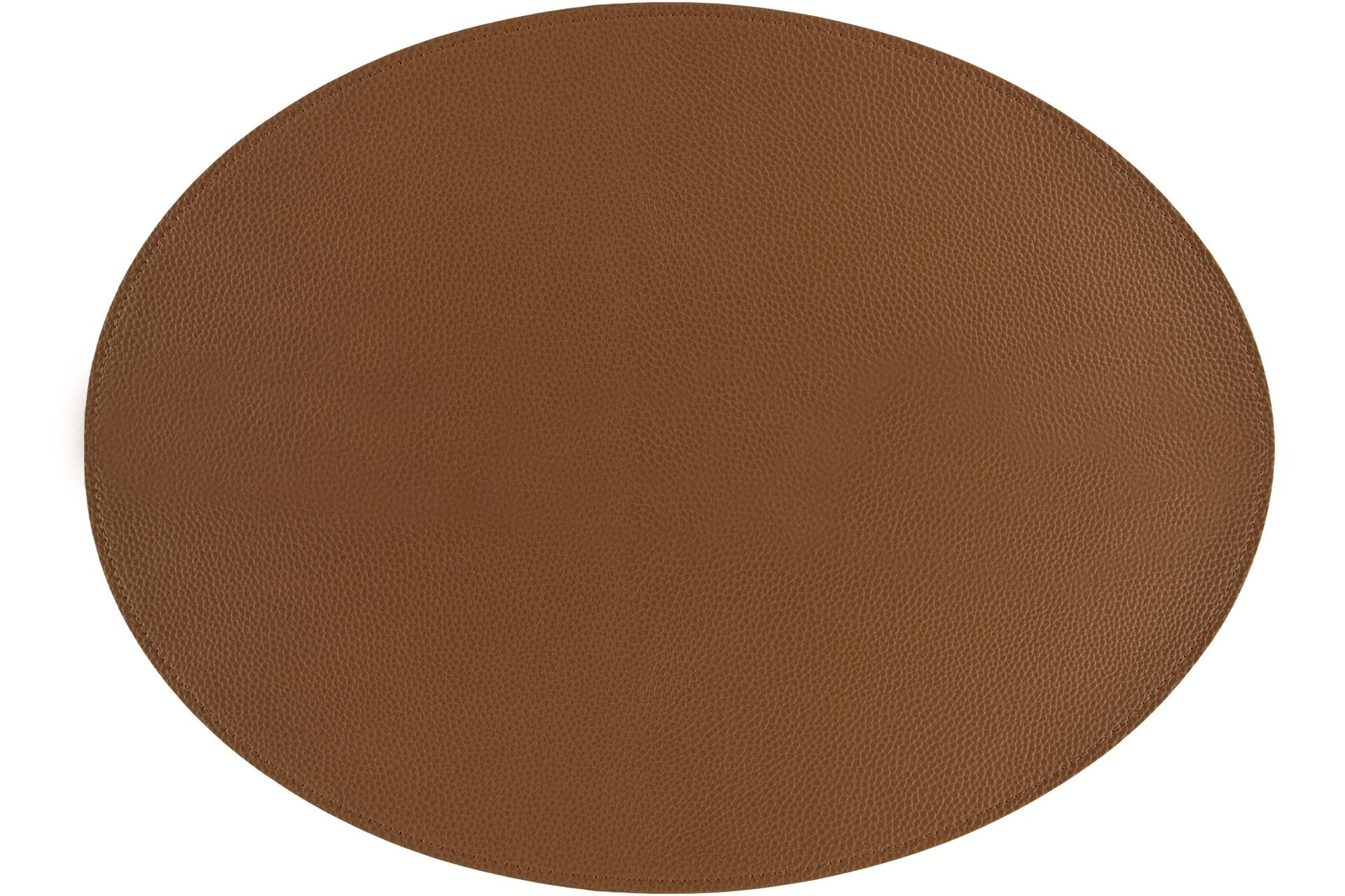 Tiseco Tischset Trudo – oval, Kunstleder (PU), hellbraun, 45 × 33 cm