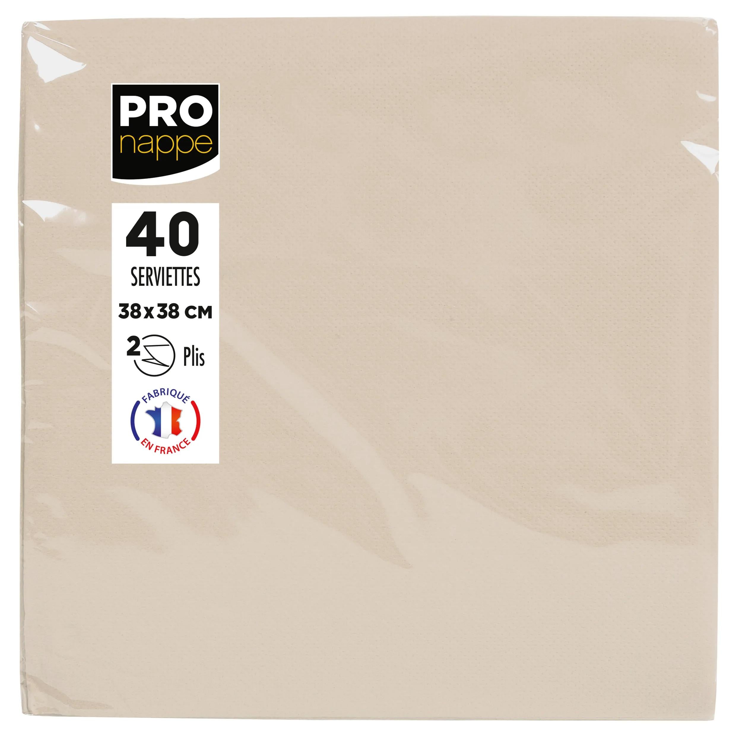 PRONAPPE Servietten, 38 × 38 cm, Elfenbein – FSC – 40 Stk.