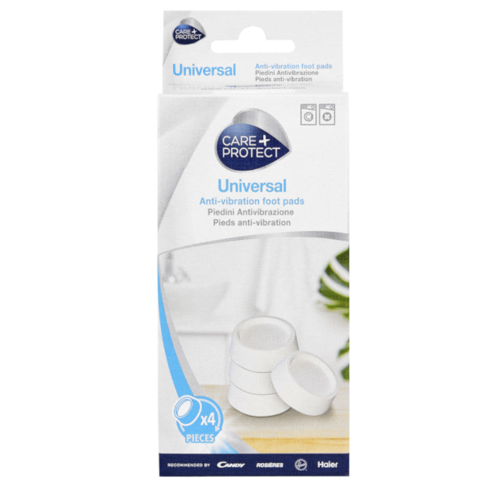 Care + Protect CarePlus Protect – Vibrationsdämpfer – Ø 6,6 × 2,1 cm, für Waschmaschinen/Trockner, 4 Stk., Gummi, Weiss