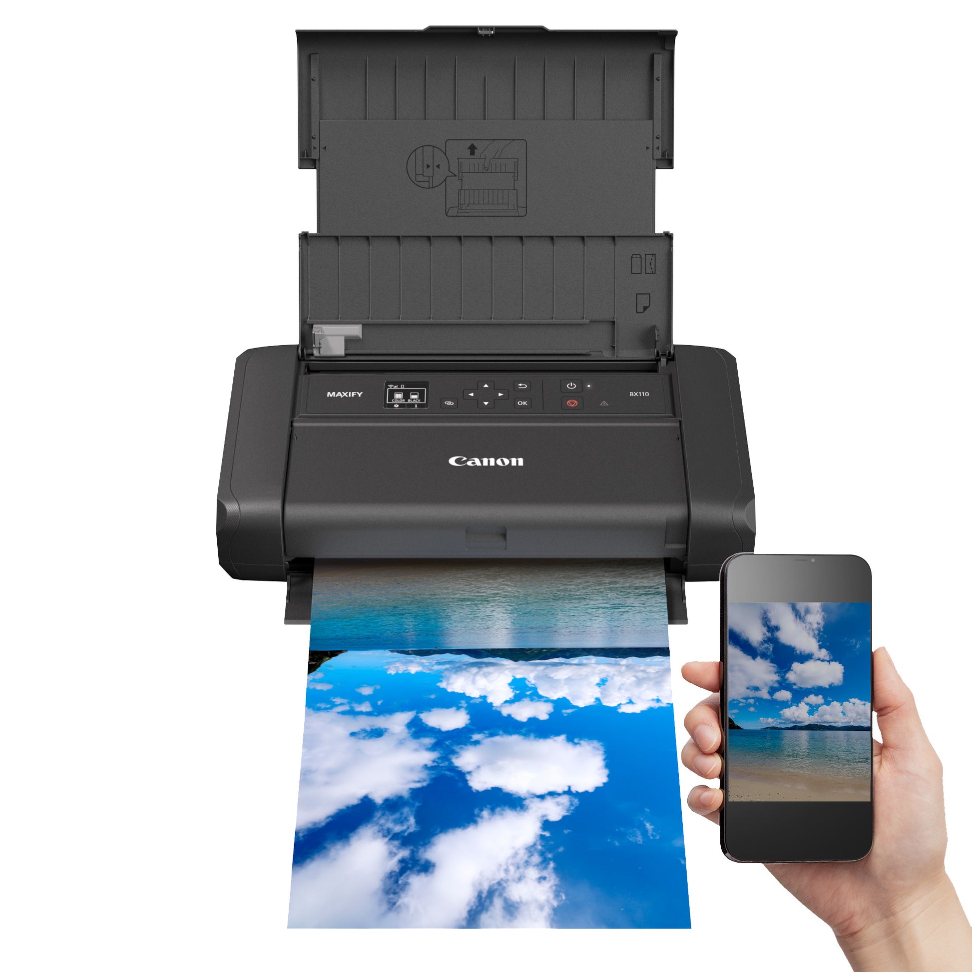 Canon MAXIFY BX110 – Mobiler Tintenstrahldrucker, A4, Farbe, WLAN/USB, 4800 × 1200 dpi