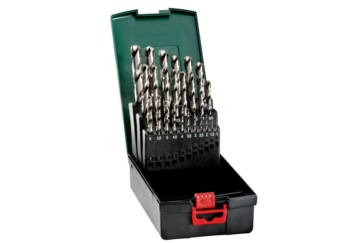 Metabo Bohr- & Bit-Set 1–13 mm HSS Zylinderschaft – für Metall, Kunststoff – 25-tlg.