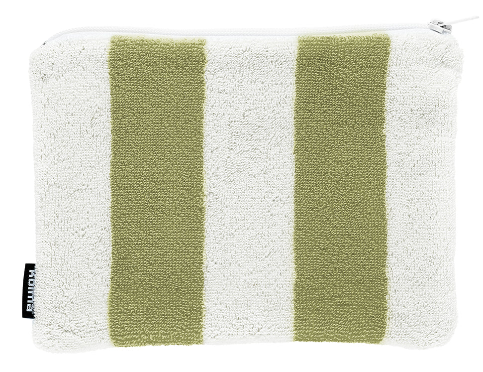 Kolma Stripy – Etui, weiss, olive, Baumwolle, 24,5 × 18,5 cm