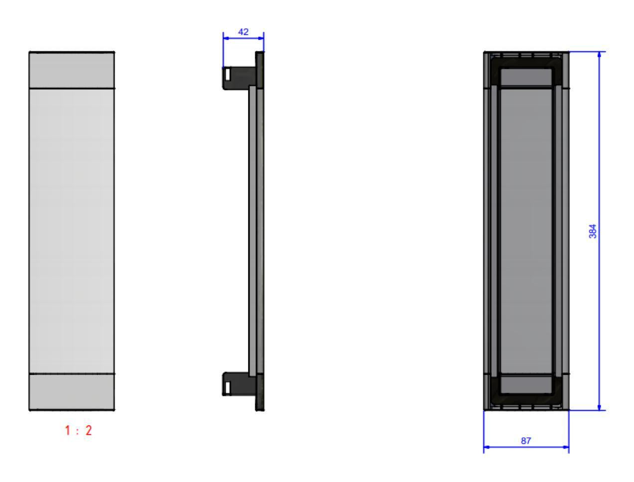 Bachmann POWER FRAME Gehäuse – 90×380×40 mm, 6-fach, mit Deckel, Einbau, schwarz