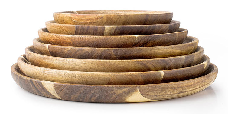 Ibili Speiseteller – Ø 28 cm, H 2,2 cm, Holz, Braun