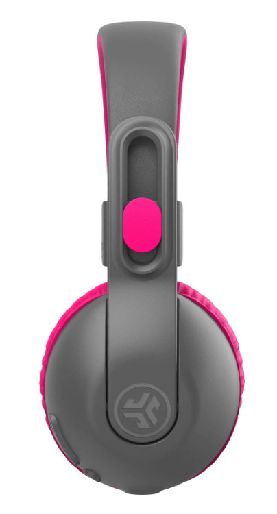 JLab JBuddies Studio2 Kinderkopfhörer – On-Ear, Kabel + BT, 85 dB Lautstärke-Limit, Grau/Pink