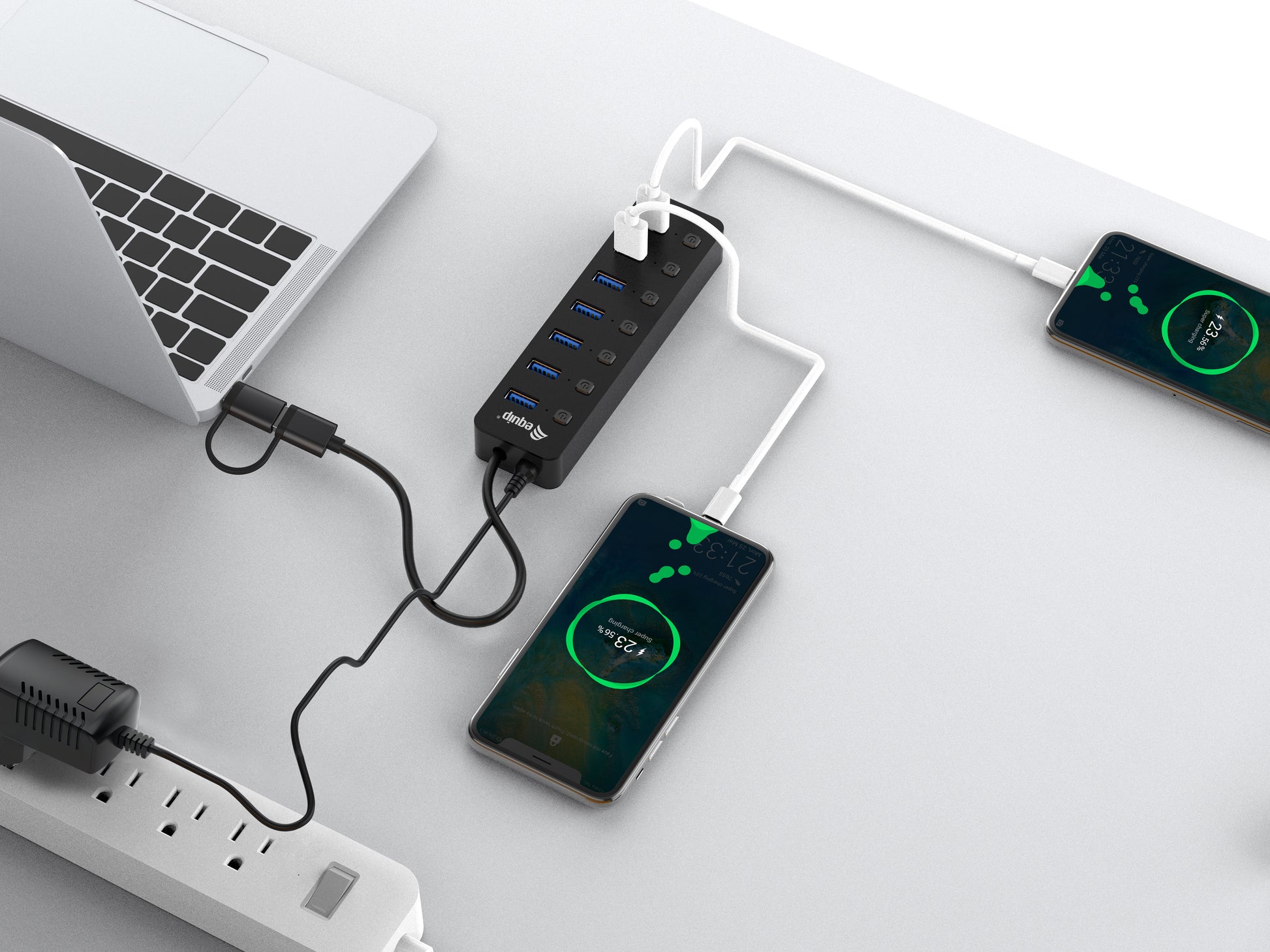 Equip USB-Hub – USB 3.2 Gen 1, 7× USB-A, für Windows/Mac