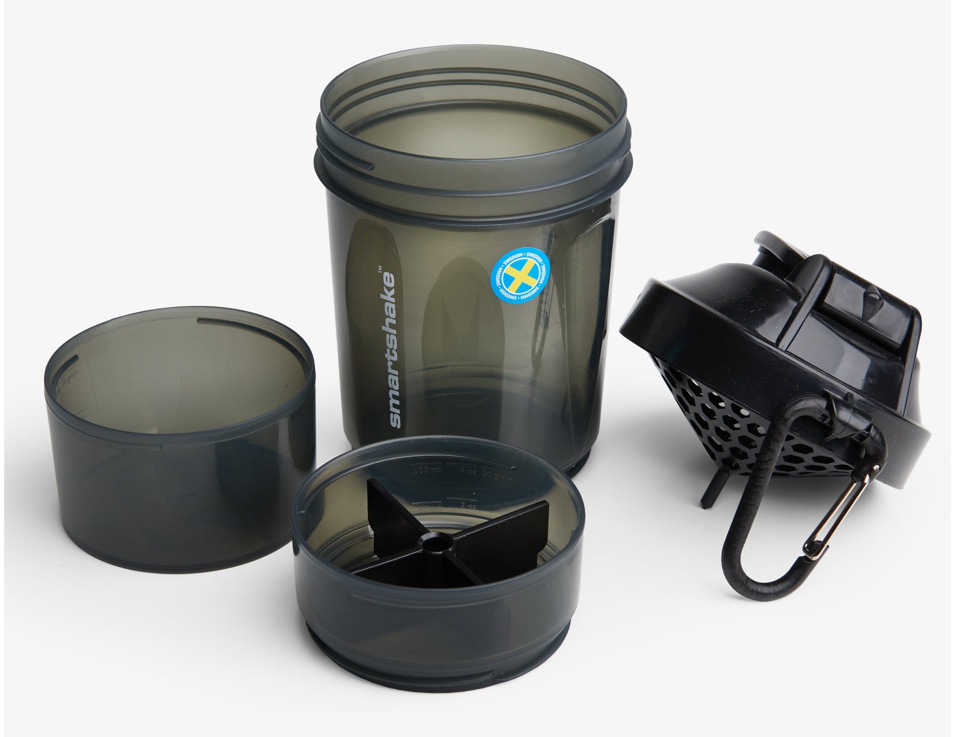 Smartshake Original2GO Trinkflasche 600 ml – Kunststoff, Schraubdeckel, Schwarz