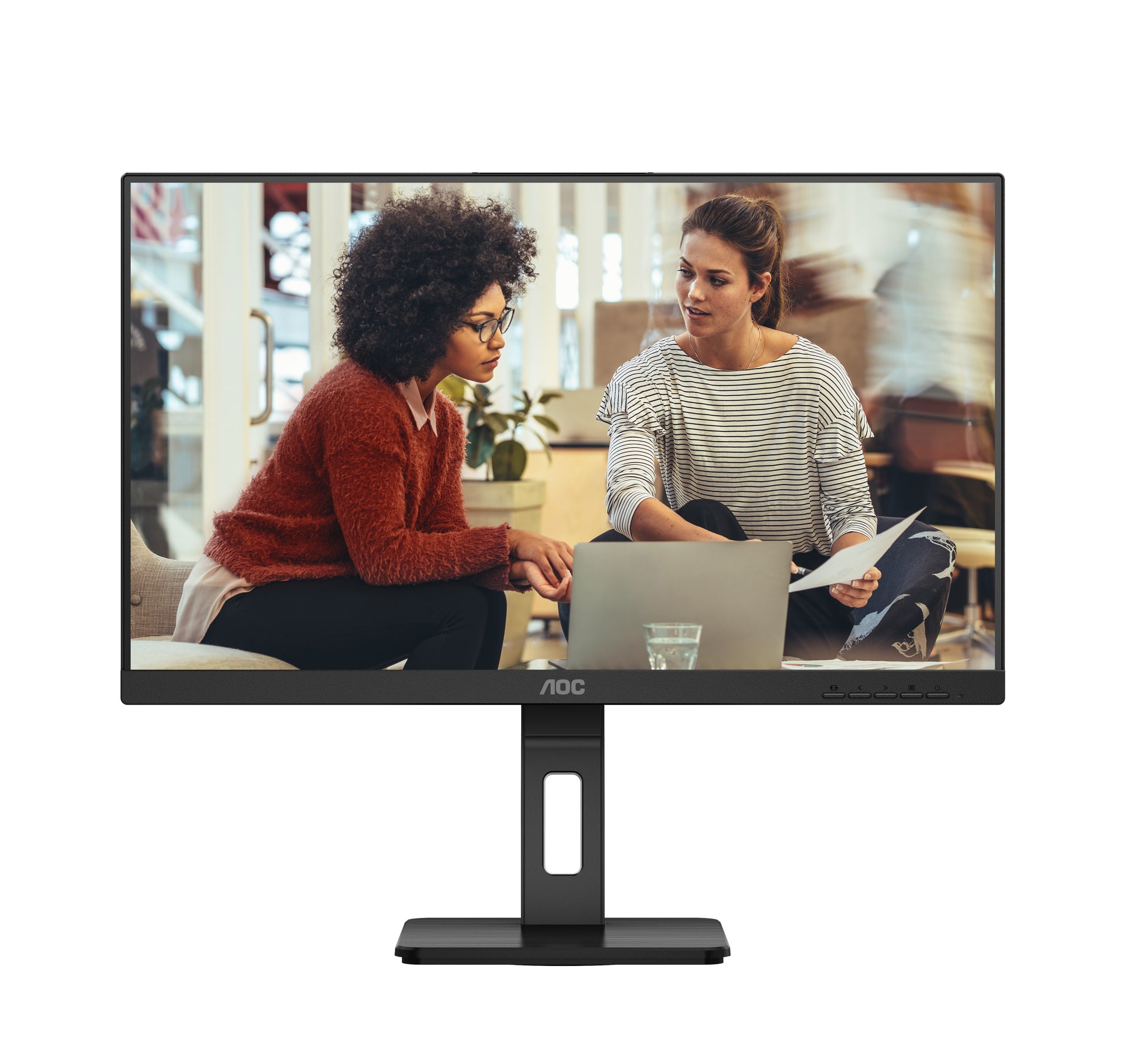 AOC U27E3UF – Monitor, 27", 60 Hz, 350 cd/m², Adaptive Sync, Daisy Chain, USB-Hub, VESA 100 × 100, Schwarz