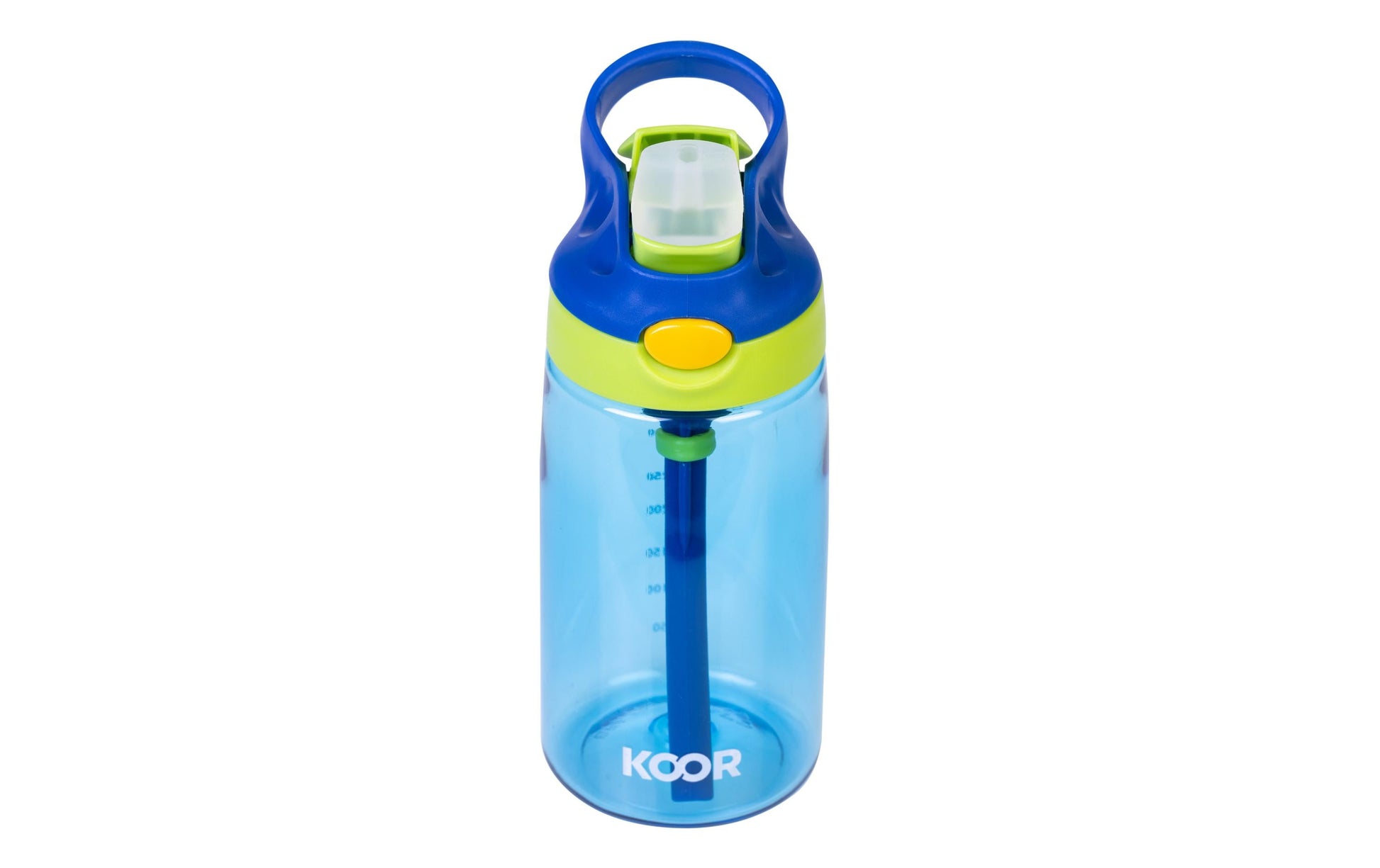 KOOR Kindertrinkflasche 450 ml – Druckknopfdeckel, Polypropylen (PP), Blau