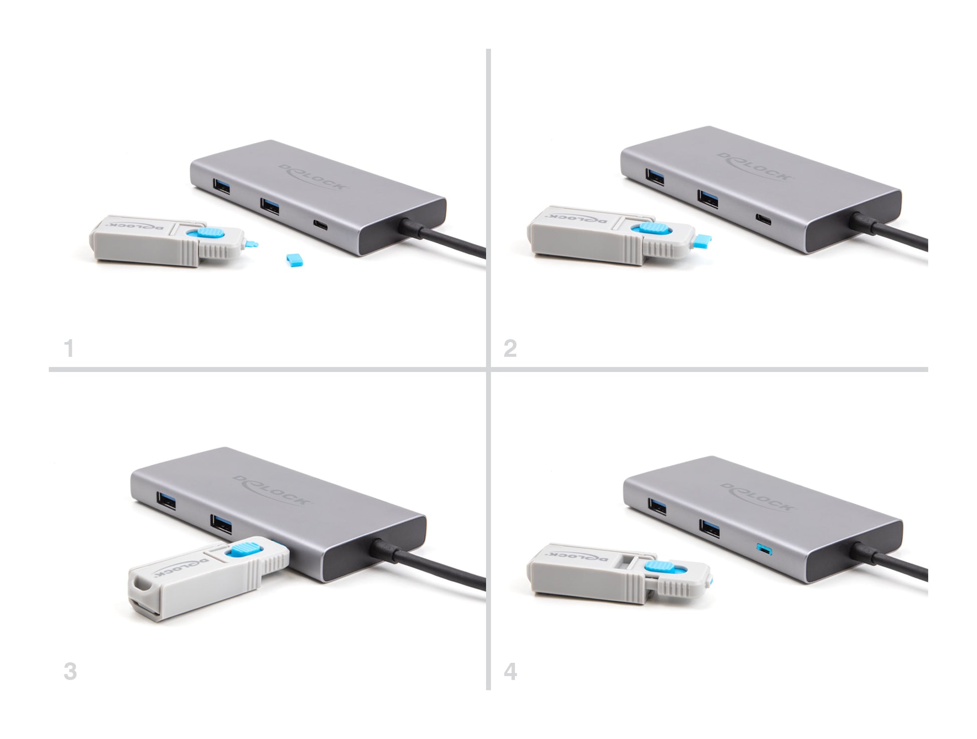 DeLOCK Portblocker – Blau – für USB Typ-C – 10er-Set