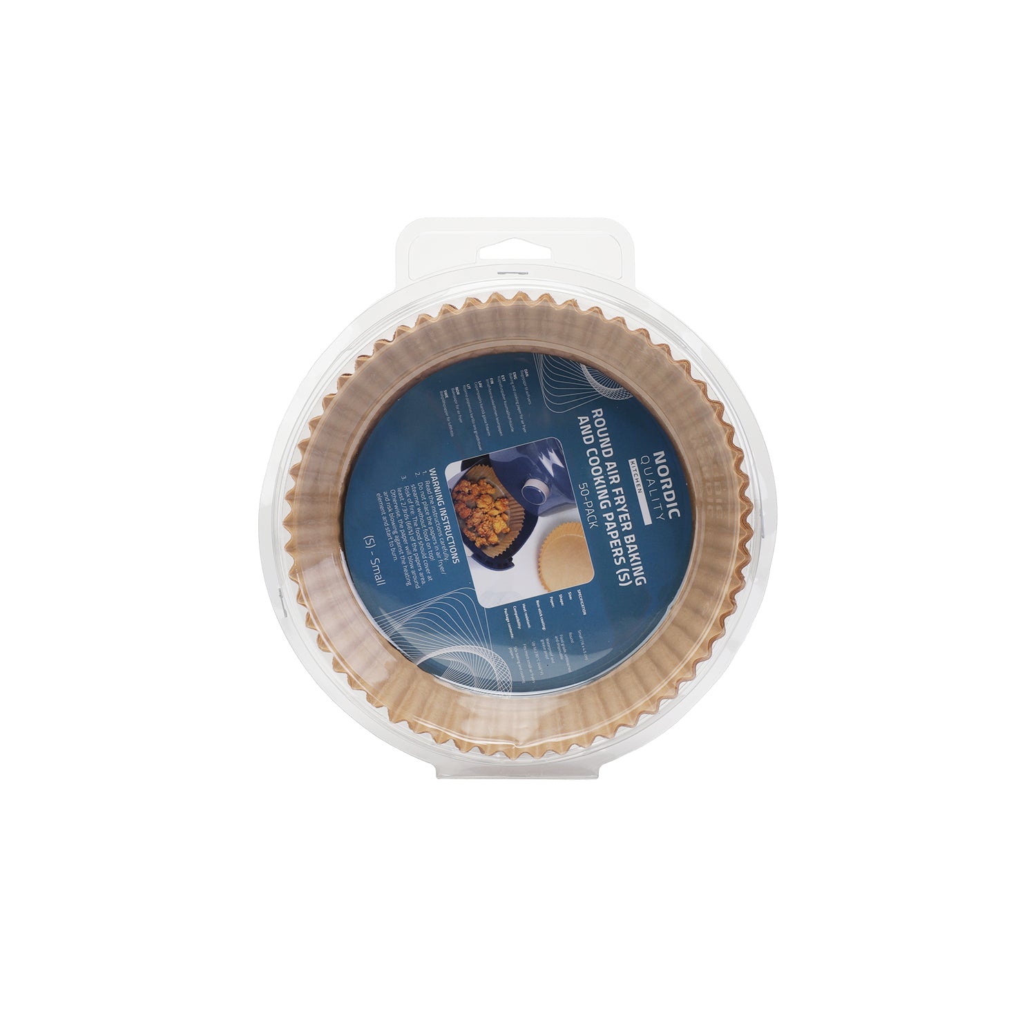 Nordic Quality Backpapier-Schalen – Ø 16 cm, für Heissluftfritteusen, 50 Stk., Papier, Braun