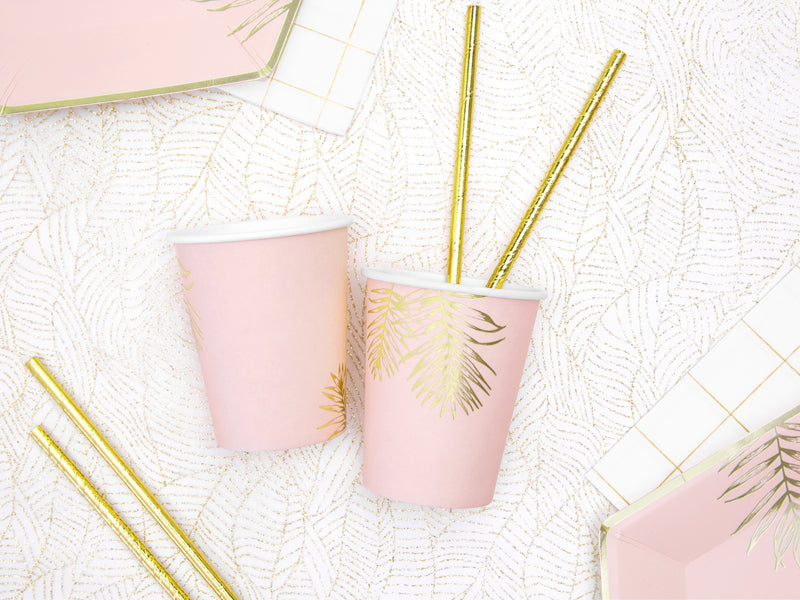 PartyDeco Trinkbecher, Papier – 2,2 dl Rosa – 6 Stk.
