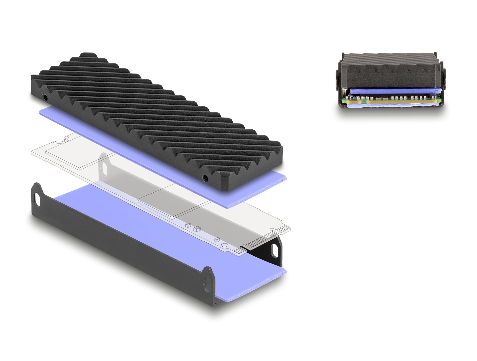 DeLOCK M.2 NVMe SSD-Gehäuse – 1-Bay M.2, USB4 40 Gbit/s, Thunderbolt 4, für M.2 NVMe (PCIe)