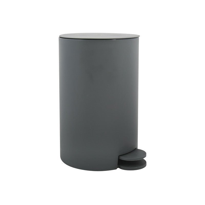 MSV Treteimer 141780 – 3 l – Kunststoff (PP), rund – anthrazit – mit Innenkübel, Müllsackhalterung