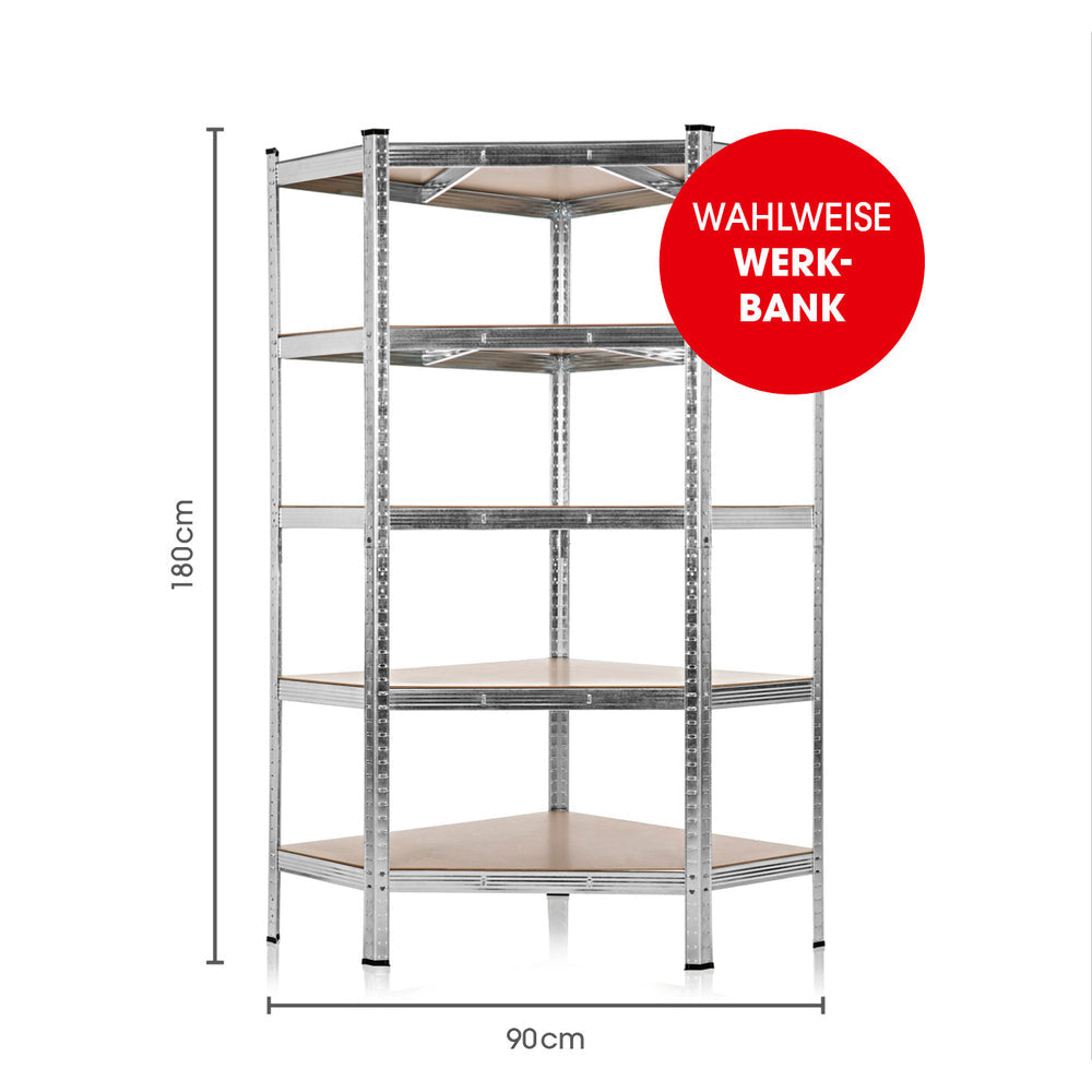 EASYmaxx Büro-/Lagerregal freistehend, Schwerlastregal – 5 Böden – 90,0 × 40,0 × 180,0 cm – 175 kg/Boden