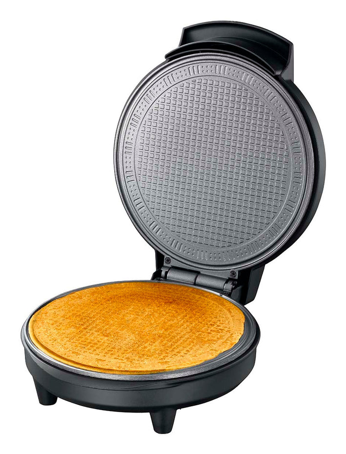 Melissa Waffeleisen 16310232 – 1 Waffel, rund, teflonbeschichtet, 700 W – schwarz