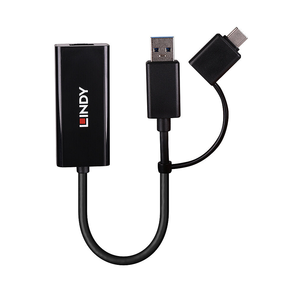 Lindy 43412 Netzwerkadapter USB zu RJ-45 – 1 Gbit/s, 1× RJ-45, USB 3.2 Gen 1 (5 Gbit/s) – Schwarz