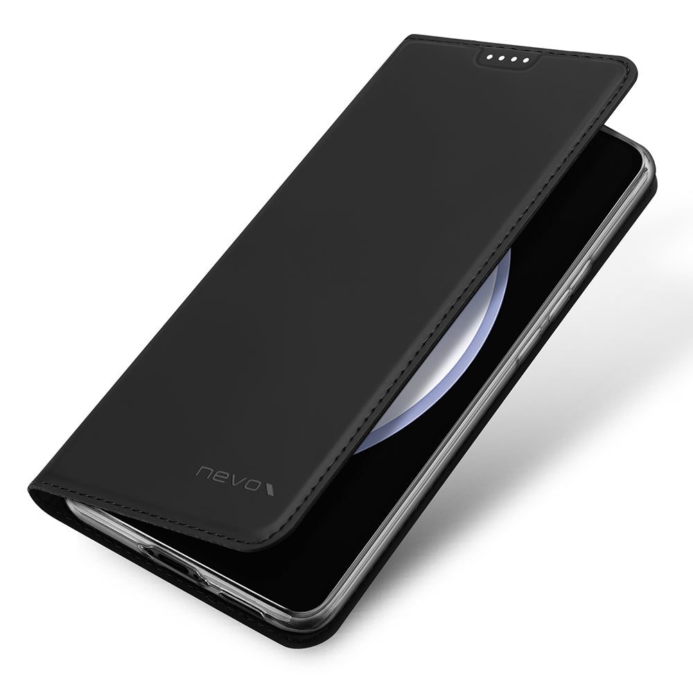 nevox Vario Series Wallethülle – für Samsung Galaxy S23 FE, mit Ständer, 1 Kartenfach, PU+TPU, Schwarz