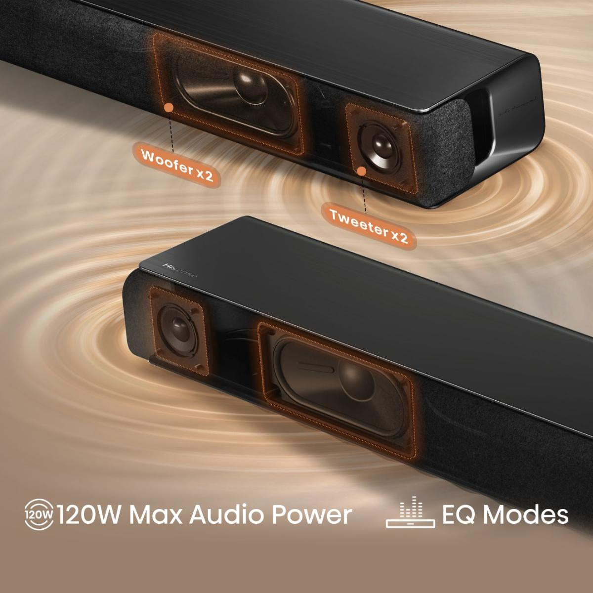Hisense HS1000 – Soundbar – 2.0, DTS Virtual:X/Dolby Digital Plus, 120 W – Schwarz